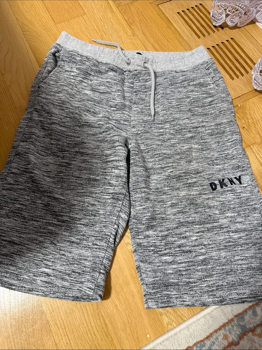DKNY Men's Heather Grey Athletic Drawstring Short.Cotton